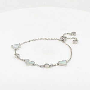 MOP CZ ADJUSTABEL BRACELET SILVER 92.5