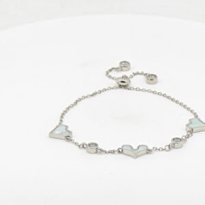 MOP CZ ADJUSTABEL BRACELET SILVER 92.5