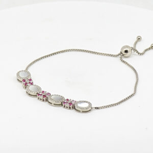 CZ  ADJUSTABEL BRACELET SILVER 92.5