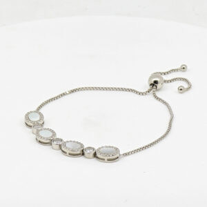 CZ  ADJUSTABEL BRACELET SILVER 92.5