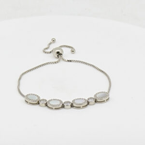 CZ  ADJUSTABEL BRACELET SILVER 92.5