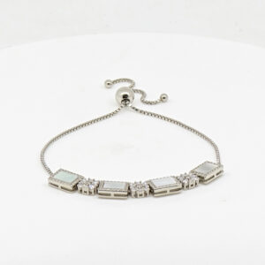 CZ  ADJUSTABEL BRACELET SILVER 92.5
