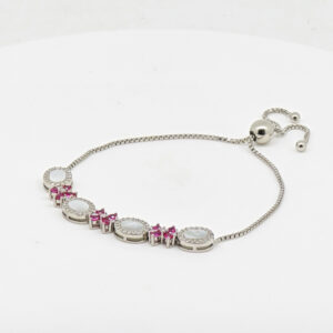 CZ  ADJUSTABEL BRACELET SILVER 92.5