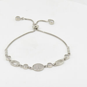 CZ  ADJUSTABEL BRACELET SILVER 92.5