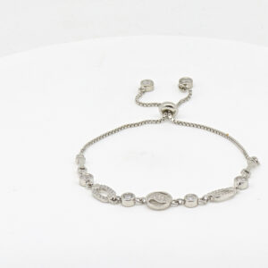 CZ  ADJUSTABEL BRACELET SILVER 92.5