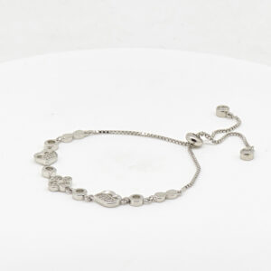 CZ  ADJUSTABEL BRACELET SILVER 92.5