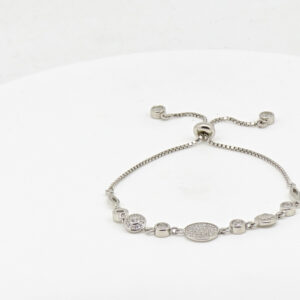 CZ  ADJUSTABEL BRACELET SILVER 92.5