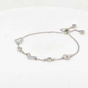 MOP CZ ADJUSTABEL BRACELET SILVER 92.5