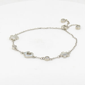 MOP CZ ADJUSTABEL BRACELET SILVER 92.5