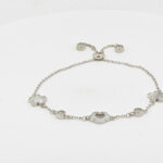 MOP CZ ADJUSTABEL BRACELET SILVER 92.5