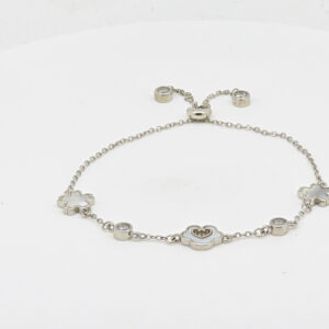 MOP CZ ADJUSTABEL BRACELET SILVER 92.5