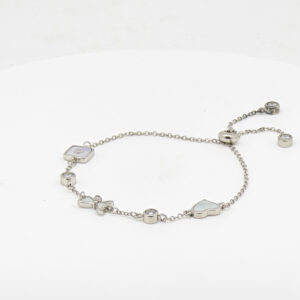 MOP CZ ADJUSTABEL BRACELET SILVER 92.5
