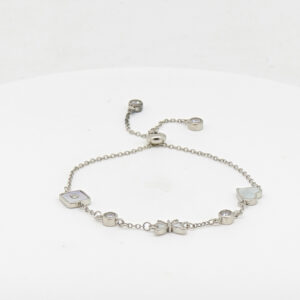 MOP CZ ADJUSTABEL BRACELET SILVER 92.5