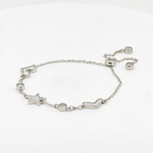 MOP CZ ADJUSTABEL BRACELET SILVER 92.5