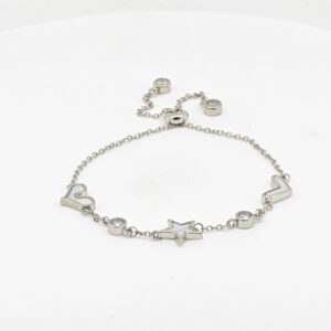 MOP CZ ADJUSTABEL BRACELET SILVER 92.5