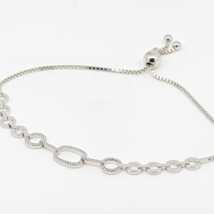 CZ  ADJUSTABEL BRACELET SILVER 92.5