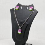 SILVER MINA PENDANT SET 92.5