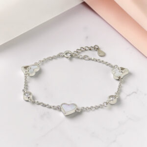MOP CZ ADJUSTABEL BRACELET SILVER 92.5