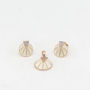 MOP PENDENT SET SILVER 92.5