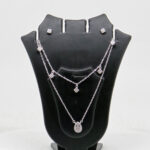 CZ NECKLACE SET SILVER 92.5