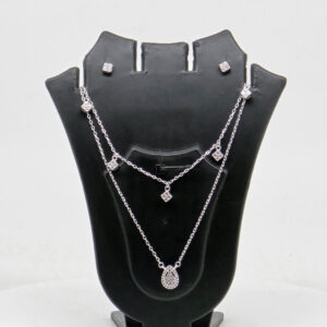 CZ NECKLACE SET SILVER 92.5