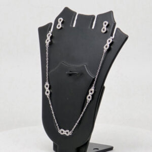 CZ NECKLACE SET SILVER 92.5