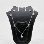 CZ NECKLACE SET SILVER 92.5