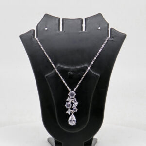 CZ NECKLACE SET SILVER 92.5