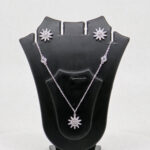 CZ NECKLACE SET SILVER 92.5