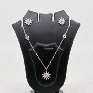 CZ NECKLACE SET SILVER 92.5