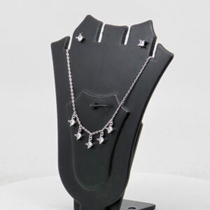 CZ NECKLACE SET SILVER 92.5