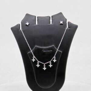 CZ NECKLACE SET SILVER 92.5