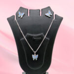 Silver Butterfly Pendant Set