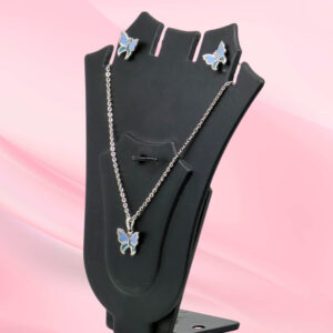Silver Butterfly Pendant Set
