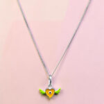 Kids Silver Heart with Wings Pendant