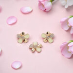 Flower Pendant and Earrings Set Silver 925