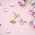 Silver Mother Of Pearl Pendent Set with Stud Earrings