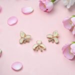Silver Mother Of Pearl Floral Pendant Set