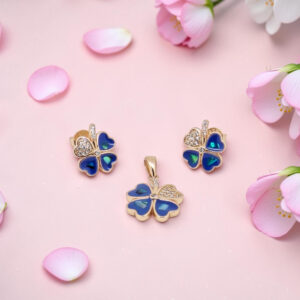 Silver Mother Of Pearl Pendant Set and Earrings