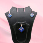 Blue Mother Of Pearl Pendant and Earrings Set