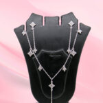 Sterling Silver CZ Necklace Set