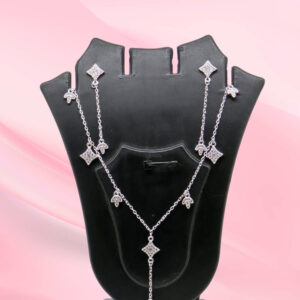 Sterling Silver CZ Necklace Set