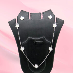 Sterling Silver Flower Necklace Set