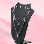 Sterling Silver CZ Necklace Set