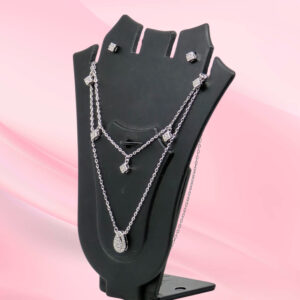 Sterling Silver CZ Necklace Set