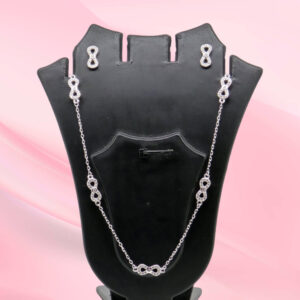 Sterling Silver Infinity CZ Necklace Set