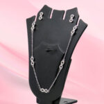 Sterling Silver Infinity CZ Necklace Set