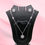 CZ Silver 925 Star Necklace Set