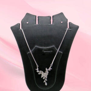 Silver CZ Butterfly Necklace 925