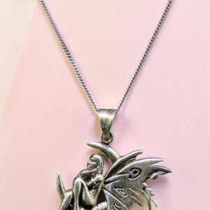 Sterling Silver Fairy Moon Pendant